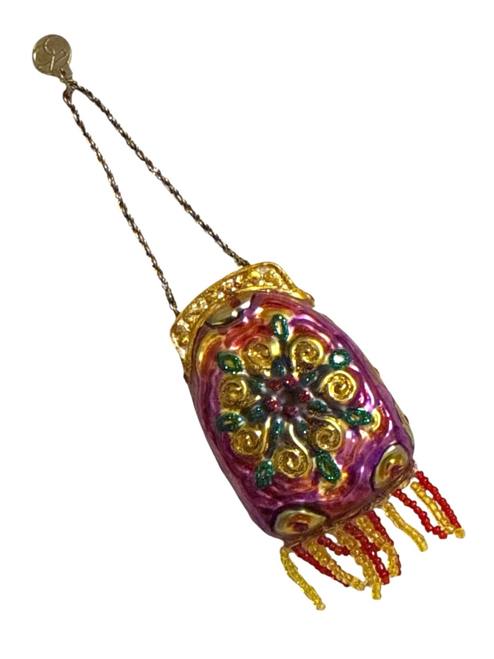 Vintage Department 56 Whimsical Beaded Lantern Ornament Boho Holiday Decor
